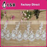 2016 Manufacturer Flower Designs Embroideried Ivory Bridal Lace Trimmings,embroidered Bridal Lace Trim thumbnail-6