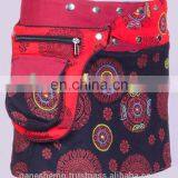 Polka Dot Exotic Print in Black Shade Cotton Fabric Gypsy Wrap Around Skirt With Belt HHCS 139 A