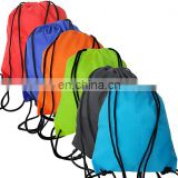 Eco friendly 420D polyester fabric Folding Cinch Backpack Bags with  Drawstring