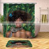 Cheap Black Woman Shower Curtain With Hook, African American Hot Sell African Women Shower Curtain thumbnail-3