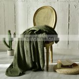 Solid color knitted fringed sofa towel hotel bed end shawl blanket