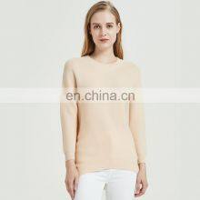 Women Honeycomb Knit Crew Neck Cashmere Wool Plus Size Sweater thumbnail-2