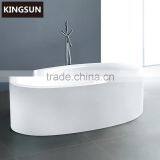 White Acrylic Oval Cheap Freestanding Indoor Adult Portable Soaking Bathtub thumbnail-1