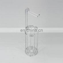 OEM Diamond Series Bathroom Metal Vertical Standing Paper Dispenser Toilet Tissue Paper Roll Storage Shelf Toilet Paper Holder thumbnail-3