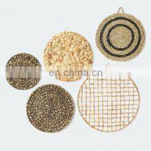 Decorative Set 100% Natural Water Hyacinth Material Wall Art Design Woven Straw Cozy Decor Home Wholesale Made in Vietnam thumbnail-3