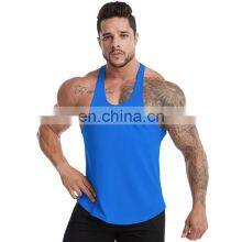 Solid Color Cotton Singlet Racer Back Comfortable Workout Running Tank Top Outdoor Sports Training Fitness Wear Clothes For Men thumbnail-3