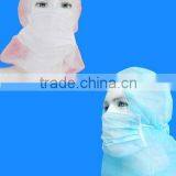 Adult Food Industry Disposable Non-woven PP Hood With Face Mask Head Cover Head Protective Hood