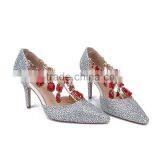 Pearl Upper Wedding High Heel Shoes Rehinestone Heels Hand Beaded Shoes Custom Made Pumps Luxury Diamond Wedding Dress Shoes thumbnail-6