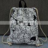 Factory Direct! 2016 New Customized Cotton Drawstring Bag Cute Backpack thumbnail-4