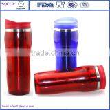 14oz Stainless Steel Inner and Plastic Outer Travel Coffee Mug Bpa Free Starbucks Tumbler With Lid Enamel Mug thumbnail-5