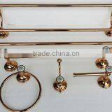 luxury wall mounted classic style rose golden bathroom accessory set with ceramic bathroom kits