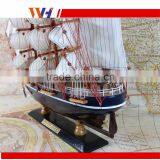 Great Yacht Scale Assembly Handcraft Wooden Sailing Boat Model thumbnail-4