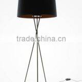 Metal Tripod Floor Lamp in Black, Red or White Fabric Folded Shade