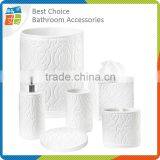 Solid Embossed Ceramic Bathroom Accessory Set thumbnail-2