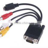 NEW PC VGA to S-Video AV RCA TV Out Converter Adapter Cable
