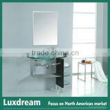 Elegant Design Glass Basin Vanities With Stainless Stlee Shelf