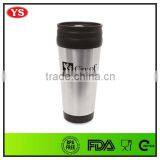Customized Logo 14 oz Double Layer Stainless Coffee Mug With Lid