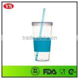 24oz Single Wall Acrylic Beverage Tumbler With Straw thumbnail-5