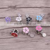 Jewelry Antique Silver Bead Charm European Flower Enamel Bead Mix Color Crystal Fit Bracelet thumbnail-2