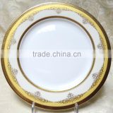 Porcelain dinnerware with gold anchor decal