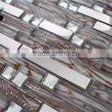 SMJ02 Foshan high quality strip crystal glass mosaic wall decoration mosaic border tiles