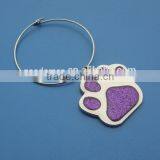 Dog Paw Custom Powder Wine Glass Charm Rings thumbnail-1