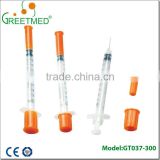 High quality insulin syringe with orange cap
