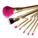 2016 Custom Logo 8pcs Oval Golden Synthetic Makeup Brush thumbnail-4