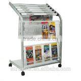 Customized Movable Free Standing Stainless Steel Newspaper Rack thumbnail-1