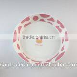 Porcelain Children's Dinnerware Set With Pink Pritning, Dinner Set for 6 People thumbnail-5