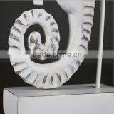 European Vintage Pure White Resin Sea Horse Statue thumbnail-5