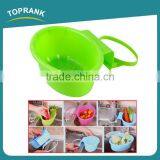 Toprank Colorful Plastic Vegetable Draining Strainer Basket Hanging Vegetable Food Strainer Basket With Holder thumbnail-1