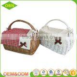 Simple and Practical Mini Wicker Hamper Basket China Wholesale Price Willow Wicker Picnic Basket With Handle thumbnail-2