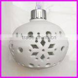 White Porcelain Hanging LED Ball With Hollow Design for Christmas Decoration thumbnail-4