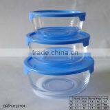 3pcs Salad Glass Bowl Set With Lid thumbnail-1
