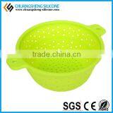 FOLDING Kitchen Use Basin, Silicone Bowl, Colorful Painting Basin thumbnail-1