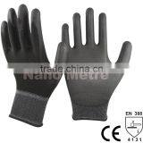 NMSAFETY 13 Gauge Nylon Liner Black PU Palm Coated Glove Stock Work Glove thumbnail-1