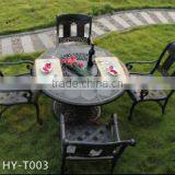 Wrought Iron Circular Garden Table and 4 Chairs thumbnail-1