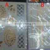 T001-002 Women Beauty And Personal Care Body Art Golden Glitter Flash Metallic Temporary Tattoo Sticker thumbnail-1