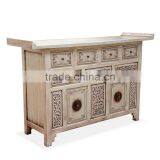 Buffet Console Oriental White Antique Mahogany Wood Furniture thumbnail-3