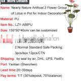 Nearly Nature Artificial 2 Flower Group of Lotus in Pot Bonsai Plant for Indoor Decoration thumbnail-5
