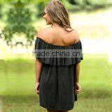 2017 Trendy Off Shoulder Ladies Long Frill Dresses thumbnail-3
