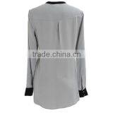 Factory Latest Designs Long Sleeves Round Collar Ladies Silk Blouses Chiffon Blouse 2015 thumbnail-3