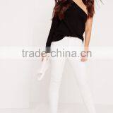 Best Selling Black Sexy One Shoulder Blouse New Designs thumbnail-4