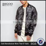 Fashion Design Custom Black Crackle Printing Bomber Jacket Oversized Dropped Shoulders Streetwear Mens Digital Print Jacket thumbnail-1