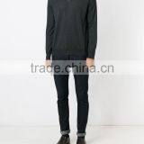 Mens Soft Grey Wool-silk Blend Long Sleeve Polo Shirt thumbnail-3