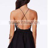 Women Dress New Sexy Backless Cross Backless Lace Ball Gown Party Dress Formal Homecoming Dress Short Mini Prom Dresses thumbnail-3