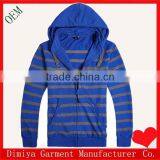 2013 Customized Blue and Grey Color Striped Zip up Hoodies in Different Colors thumbnail-1