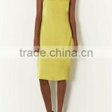 doublju wholesale clothing high quality satin pure yellow tank top