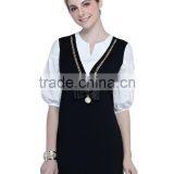 V-neck Half Sleeve Two Pieces Plus Size Short Dress Guangzhou 2016 Summer Dress Fashion Lady Dress thumbnail-1